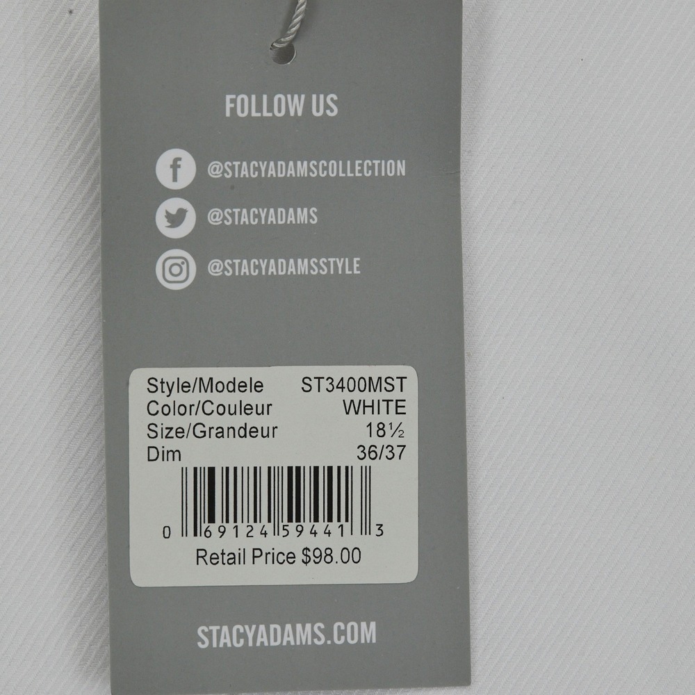 Stacy Adams Modern Fit White Dress Shirt 18 1/2 Neck 36 37 Sleeve 2XL READ - Picture 5 of 16